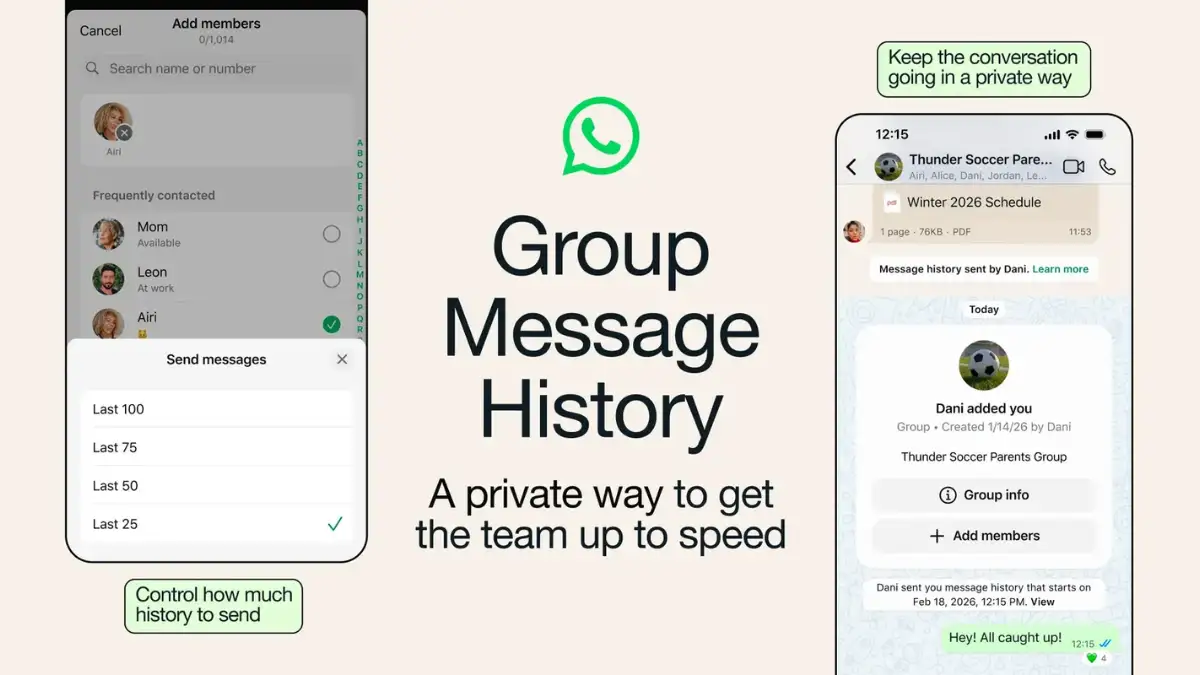 WhatsApp New Feature Group Message History