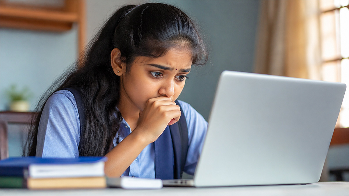 TN Plus Two Result 2026 Date Tamil girl student checking exam results online